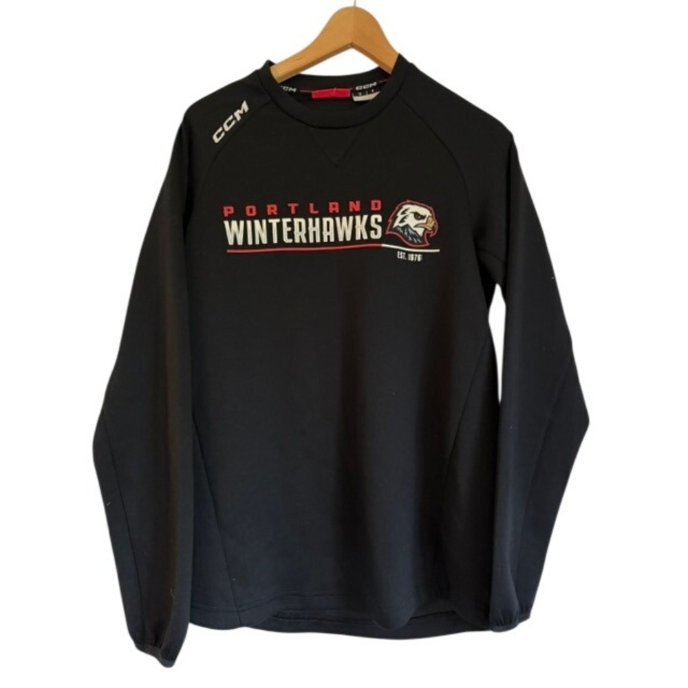 CCM Portland Winterhawks Hockey Performance Sweatshirt Black Mens Small